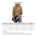 thumbnail image 4 of V Neck Long Sleeve Top Waffle Knit Loose Fit Casual Polyester Fiber Women's Pullover Top for Autumn Light Orange S, 4 of 5