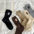 thumbnail image 3 of Embroidered Lettering Winter Wool Socks Ladies Mid Calf Length Socks Trendy Net Red Autumn Winter Thick Warm Couple Stockings, 3 of 5