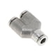 thumbnail image 1 of Conectores de aire de empuje únicos Bargains 1/4" Conector rápido de línea de aire tipo Y acero inoxidable 304 1 pieza tono plateado, 1 of 1