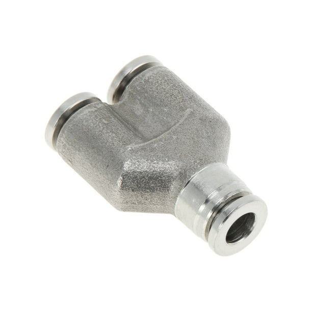 Conectores de aire de empuje únicos Bargains 1/4" Conector rápido de línea de aire tipo Y acero inoxidable 304 1 pieza tono plateado