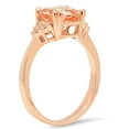 thumbnail image 2 of Dazzlingrock Collection 10K 8 MM Cushion Morganite & Round White Diamond Ladies Engagement Ring, Rose Gold, Size 9.5, 2 of 4