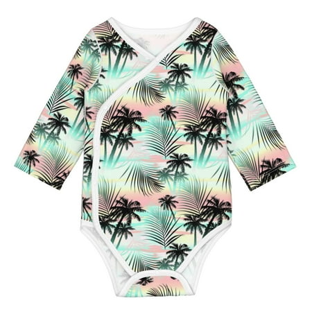 

Coaee Tropical Summer Palm for Soft Cotton Baby Long-Sleeve Bodysuit Girls Boys Bodysuit Romper
