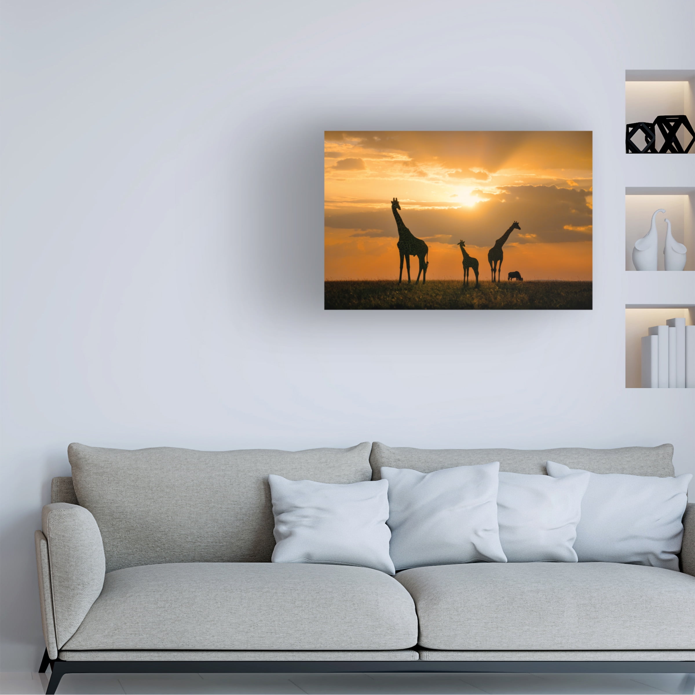 John Fan 'Golden Africa' Canvas Art