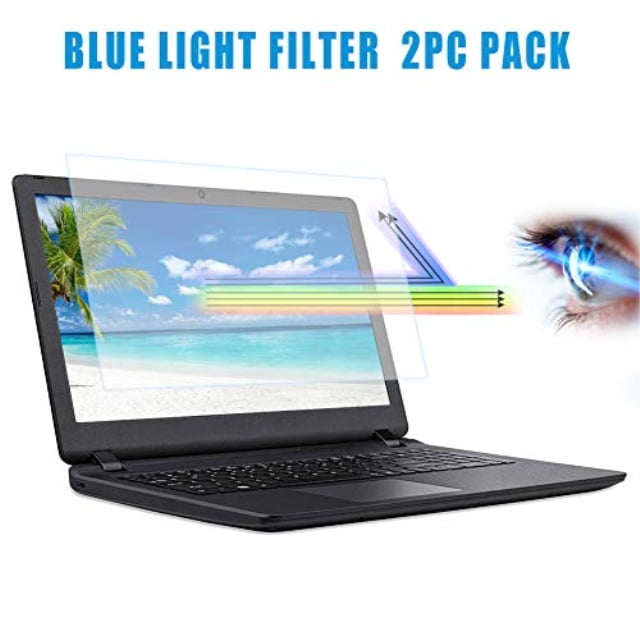 [2pc pack] 15.6 inch blue light filter laptop screen protector, blue