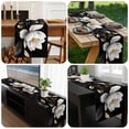 thumbnail image 6 of Gorgeous Flowers Table Runner 90 Inches Long, White Gold Floral Botanicals Black Kitchen Coffee Dining Table Decoration for Home Party Birthday Wedding Home Decor 13x90 Inches, 6 of 8