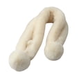 thumbnail image 2 of Naierhg Winter Scarf Cross Scarf Faux Rabbit Fur Fuzzy Thickened Pompoms Soft Cold Resistant Solid Color Autumn Winter Women Neck Warmer Collar Scarf for Outdoor Beige, 2 of 8