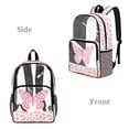 thumbnail image 2 of SEANATIVE Kids See Through Backpack Clear Transparent Bag School Bookbag Stylish Daypack PVC Rucksacks for Elementary Middle High School Student, Butterfly Leopard Print Pink, 2 of 7