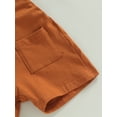 thumbnail image 6 of Toddler Girls Summer Casual Jumpsuit Solid Color Sleeveless Suspender Shorts with Pockets, 6 of 8