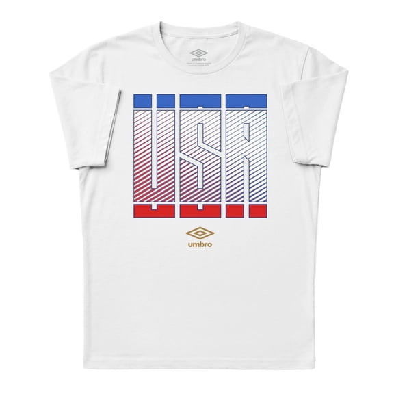 Umbro Men's USA Stacked Soccer T Shirt (White, S-XXXL)