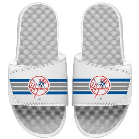 

Youth ISlide White New York Yankees Varsity Stripes Slide Sandals
