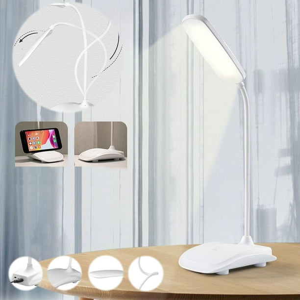 Nueva lámpara de escritorio LED, lámpara de lectura plegable y recargable, ajuste de temperatura de color de 3 grados, lámpara de escritorio con atenuación continua y luz azul, lámpara de Akmoler