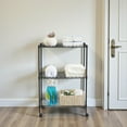 thumbnail image 2 of Tcbosik 3-Tier Storage Shelves, Heavy Duty Metal Shelves Wire Rack Shelving Unit, Adjustable Shelf with Wheels for Home Office Garage Kitchen Bathroom, 19.69"L x 9.84"W x 28.35"H, Black, 2 of 6