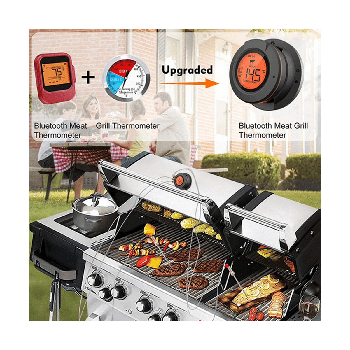 Wireless Digital Bluetooth Smart Barbecue/Oven Grill Meat Thermometer for Meat Food Barbecue Charcoal Grill and Oven