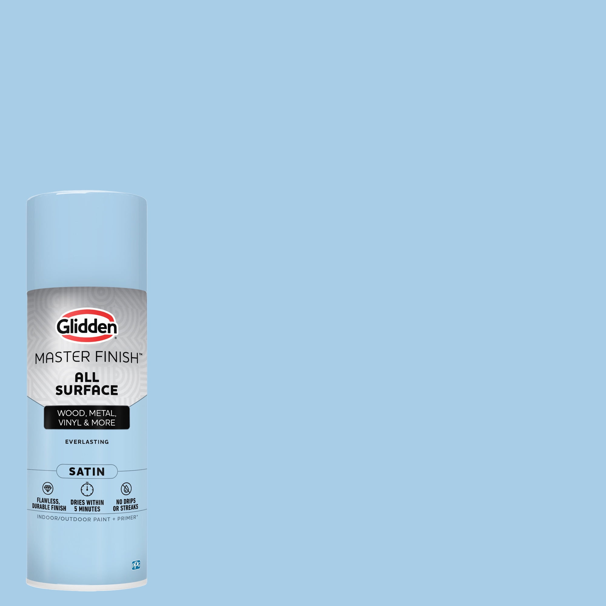 (6 pack) Glidden Master Finish 12 oz. Satin Everlasting Interior/Exterior All Surface Spray Paint and Primer
