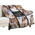 thumbnail image 4 of Custom Blanket with Photo and Text Memorial Gift for Lover, Couple,10 Photos Collage Blanket with Pictures Customized for Wife, Husband, Personalized Throw Blanket for Anniversary Blankets, 4 of 5