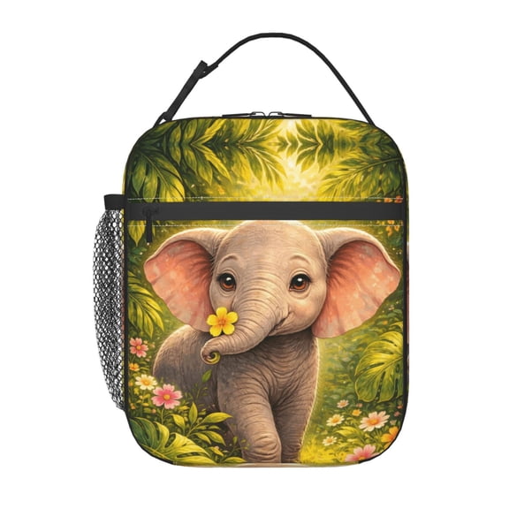 Elephant Lunch Bag Reusable Thermal Lunch Tote with Handle for Women and Men