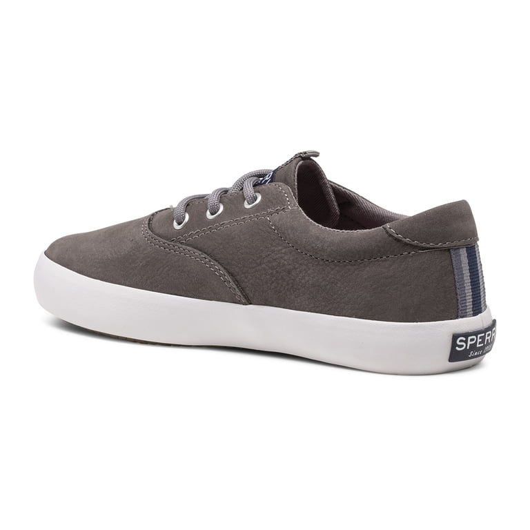 Sperry Spinnaker Washable Sneakers – Machine Washable, Memory Foam, Flexible Sole, Gray (Unisex Big Kid Size 3.5)