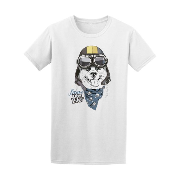 Smiling Dog Vintage Helmet Tee Men's -Image by Shutterstock