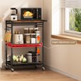 thumbnail image 3 of Carrito de cocina para microondas Pkuyres, 3 niveles, enrollable, capacidad de 95 kg, 3 of 8