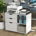 thumbnail image 4 of Gymax 3-Drawer Mobile File Cabinet w/ Open Adjustable Storage Shelf for Home Office White, 4 of 10