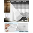 thumbnail image 3 of No Hook Cloth Fabric Shower Curtain with Snap in Liner, Black Grey Stripe Waterproof Shower Curtains Set with See Through Top Window, Modern Art Horizontal Striped Bath Curtains Shower 72"x78", 3 of 6