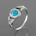 thumbnail image 6 of Natural Turquoise Oval Cabochon Ring in 925 Oxidized Sterling Silver | Handmade Bezel Setting | 1.07 Ct Blue Gemstone (7), 6 of 7