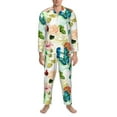 thumbnail image 4 of Bingfone Men'S Pajama Set 2 Piece Loungewear Pjs, Long Sleeve With Pajama Pants-Floral Vintage, 4 of 9