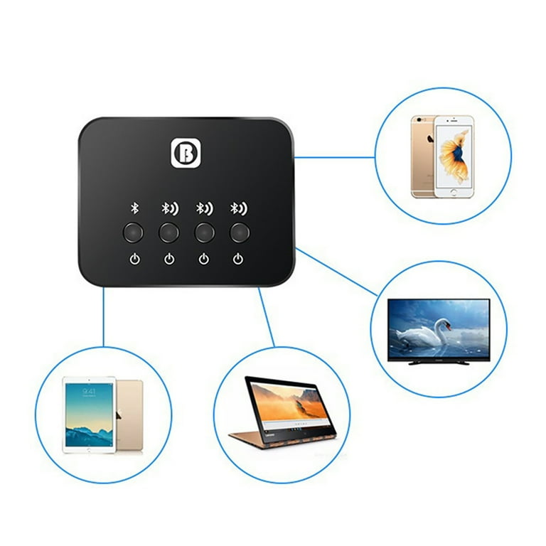 Multi Headphone Bluetooth Transmitter TV Audio to Multiple Headphones Portable Battery Use for Bedtime Viewing Walmart