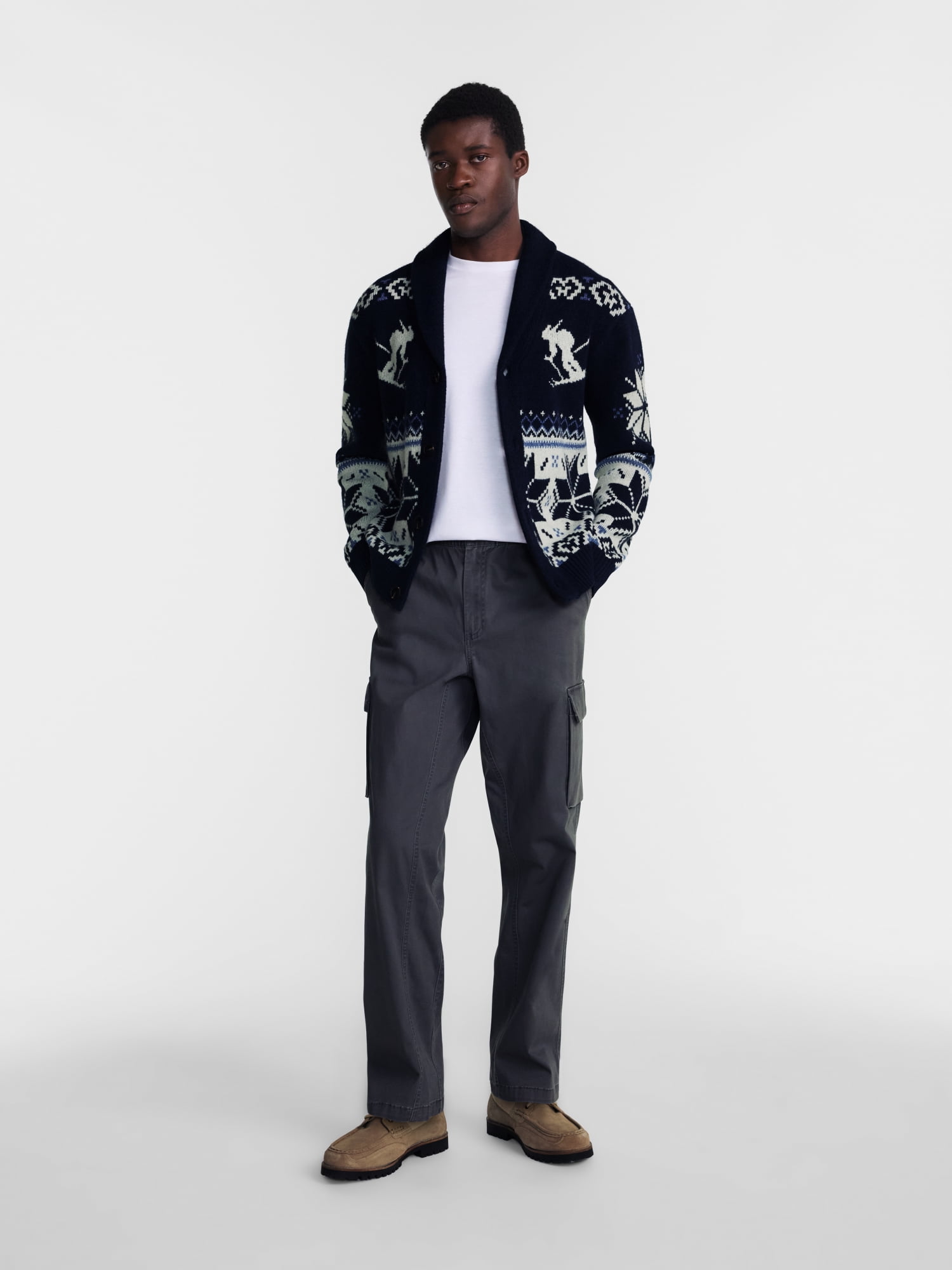 George Men's Novelty Shawl Collar Cardigan, Midweight, Sizes S-3XL