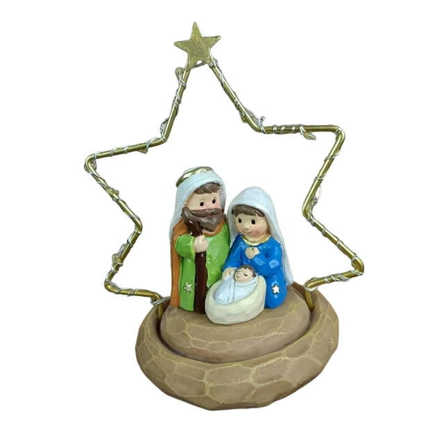 Belén navideño de Sagrada , figura coleccionable, regalo decorativo, estatua de resina para centros de mesa de oficina.
