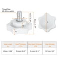 thumbnail image 2 of Uxcell 10 Pieces Star Knobs M5 x 10mm Thread 25mm 6-Point Head Stud Knob Hand Clamping Screw White, 2 of 6
