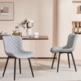 thumbnail image 4 of Kidol & Shellder Dining Chair Set of 2 PU Upholstered Washable Living Room Side Chairs, Gray, 4 of 8