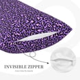thumbnail image 3 of Rateoe Purple Leopard Pattern Pillow Covers with Invisible Zipper(Pillows are not Included) Standard Pillowcases-16"x24", 3 of 6