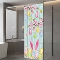 thumbnail image 3 of Happy Easter Window Privacy Film, Spring Bunny Eggs Flower Teal Wood Grain Static Cling UV Sun Blocking Heat Control Window Tint Day and Night, Non-Adhesive One Way Windows Privacy Cover 23.6''x59'', 3 of 7