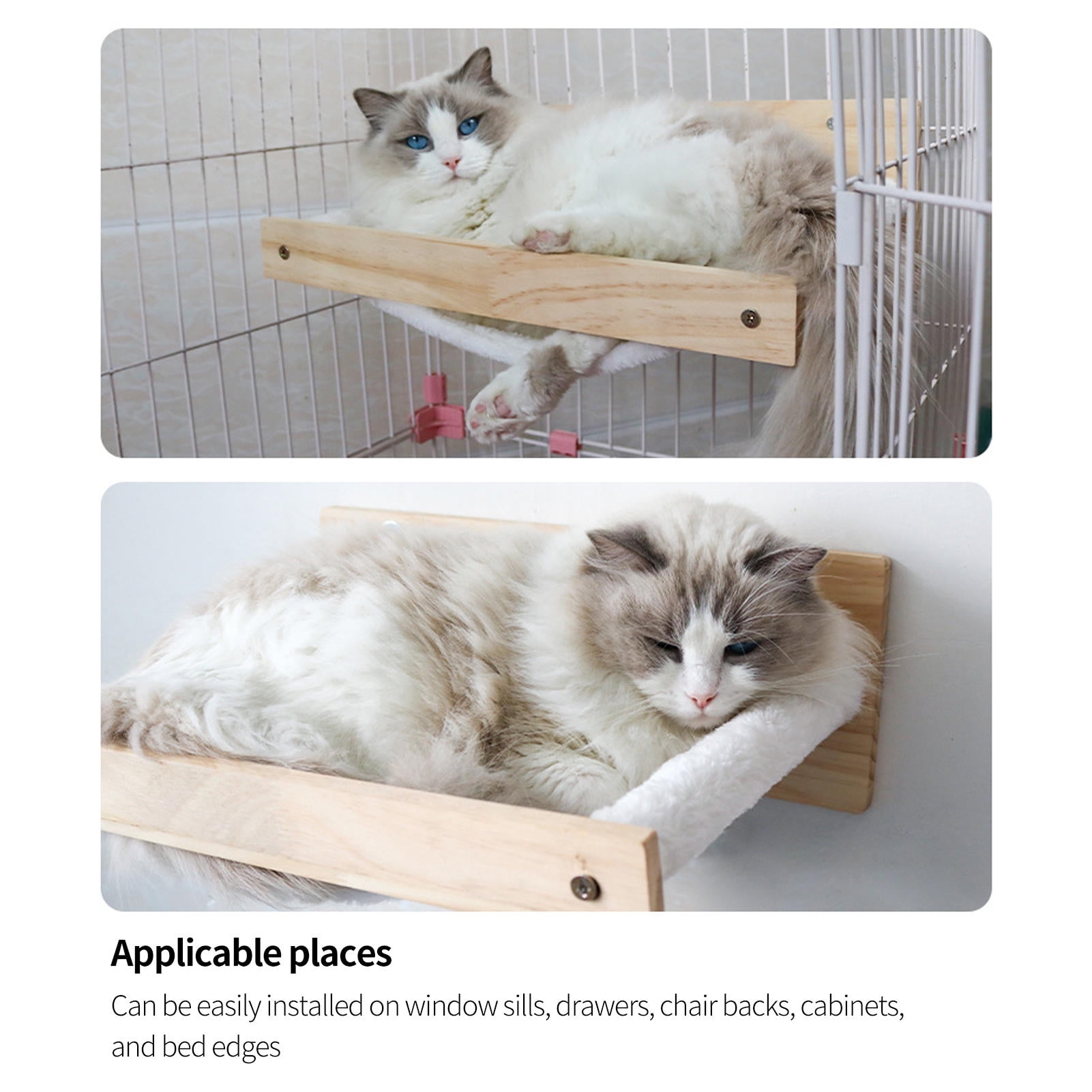 Rupoun Wall‑Mounted Cat Hammock Bed – Breathable, Washable, Space‑Saving Window Perch for All Seasons