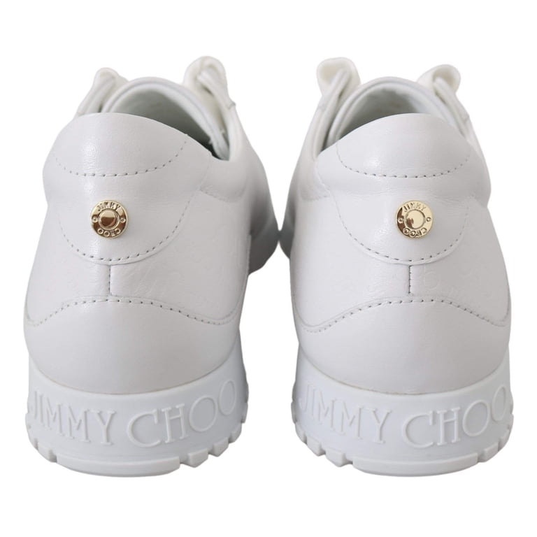 Jimmy Choo Monza White Leather Sneakers - Walmart.com