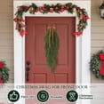 thumbnail image 4 of 4 Pack 24 Inch Christmas Teardrop Wreaths with Rustic Velvet Ribbon Bow, Artificial Greenery Door Wall Decor for Porch Mantel Holiday Decoration, 4 of 9