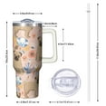 thumbnail image 2 of OBREWU Bulldog Dog and Flower Florals Tumbler with Handle and Lid,Bulldog Dog and Flower Florals 40oz Double Wall Vacuum Insulated Tumbler,Cups Gift for Women and Men, 2 of 7