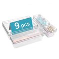 thumbnail image 2 of Clear Plastic Drawer Organizer 9 Compartments for Makeup and Jewelry Large Capacity Storage Box for Beauty Enthusiasts, 2 of 4