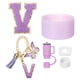 thumbnail image 1 of Juego de accesorios para taza Uxcell para vaso con asa, que incluye cubierta de silicona para popote, bota, tapón a prueba de derrames, encanto de asa, etiqueta de iniciales letra V, 1 of 7