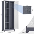 thumbnail image 3 of 65" H Broom Closet Storage Cabinet, Garage Storage Cabinet with Adjust Shelves,Utility Cabinet,Utility Closet for Garage,Gray-White, 3 of 16
