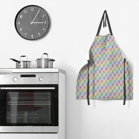 

ArtVerse Rainbow Cube Pattern Apron - 27 x 30 Pastel