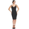 thumbnail image 2 of Homa Bow Back Dress - Women's Satin midi dress with low back and bow trim, 2 of 13