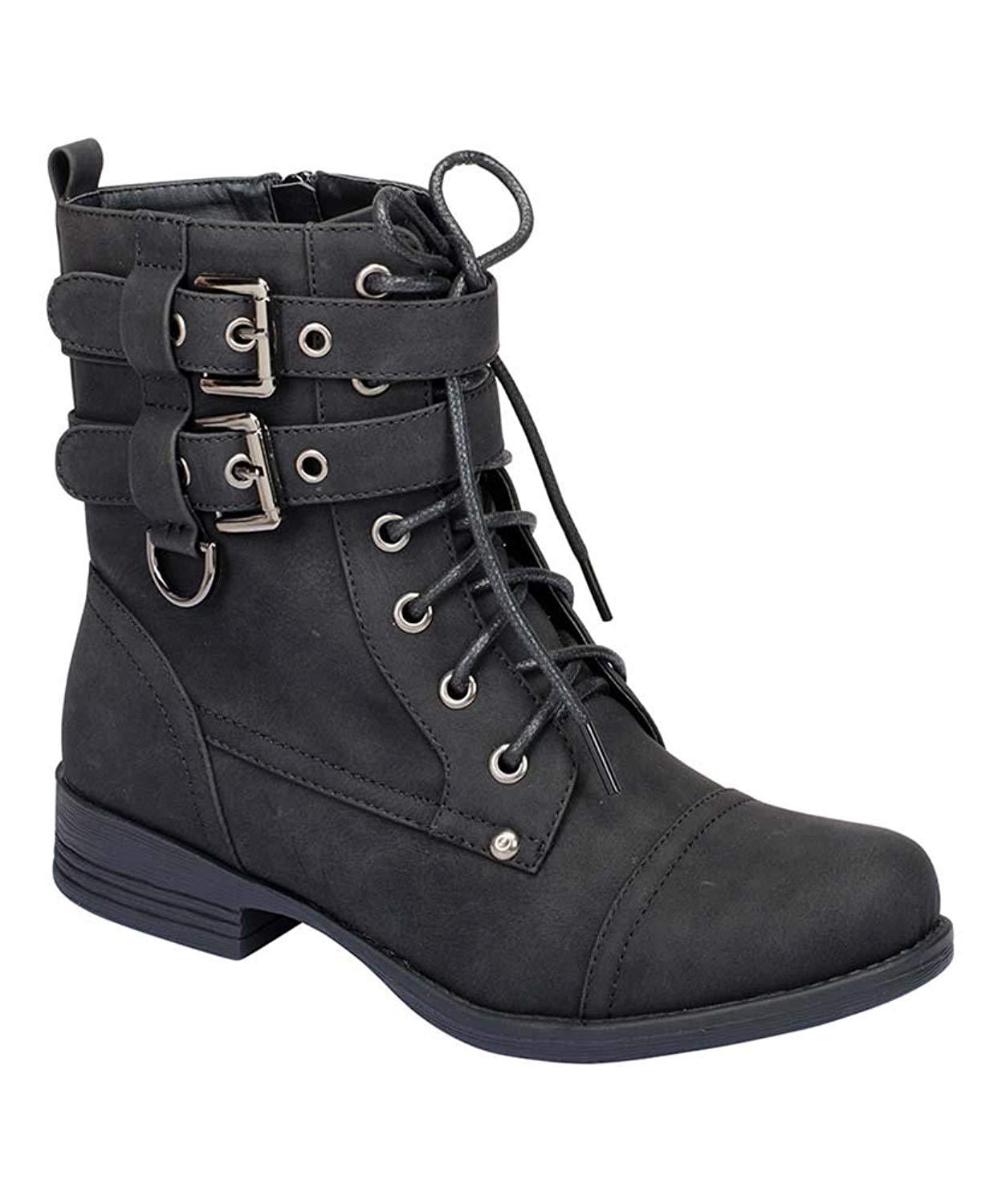 strappy combat boots