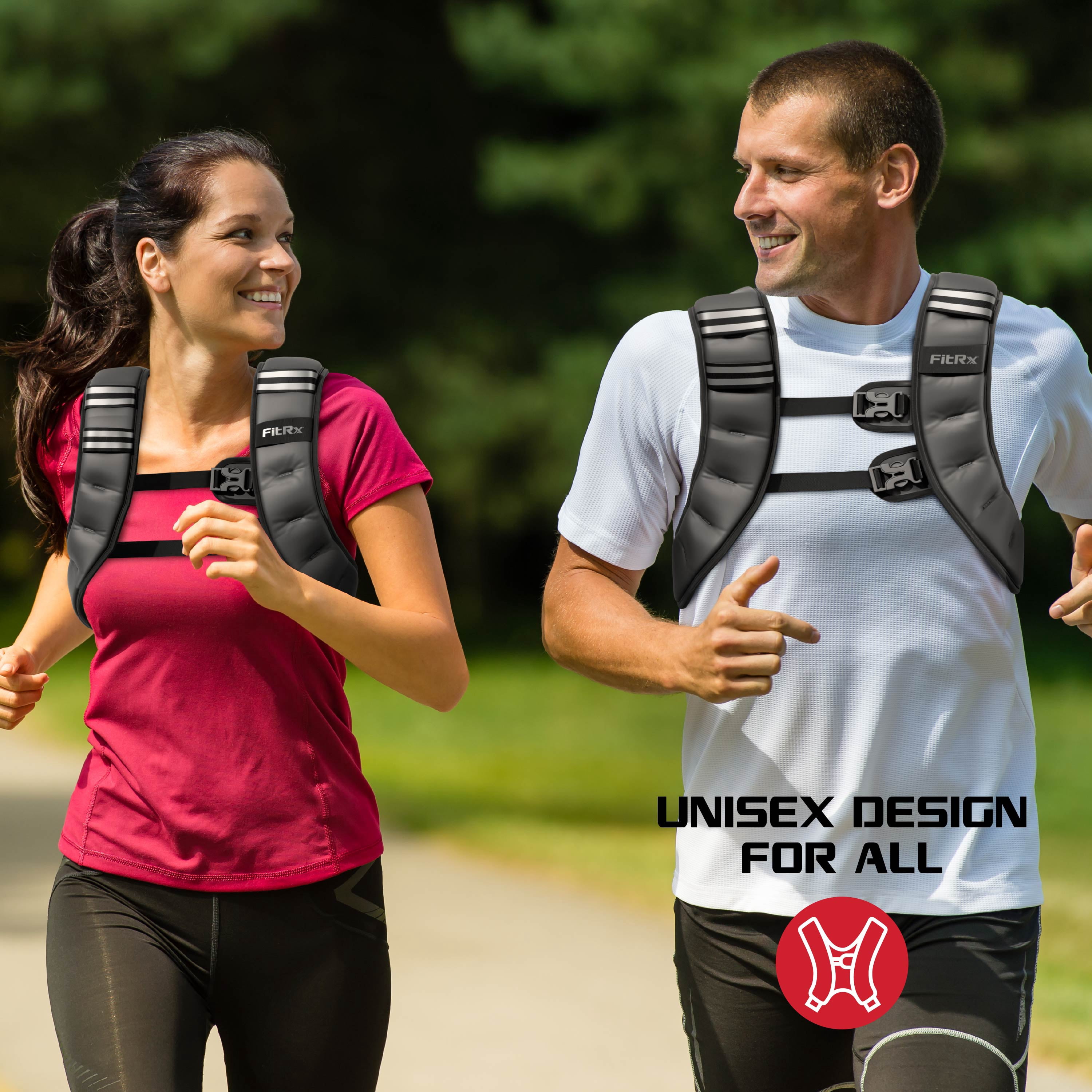 FitRx Weighted Vest Neoprene Coated Weighted Vest for Women and Men with Hook and Loop Strap, 25lbs