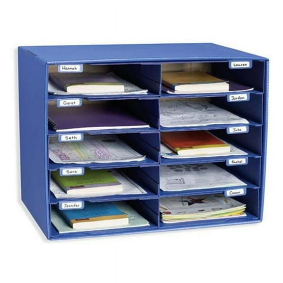 Pacon Corporation  Mail Box - Blue - 10 Slots