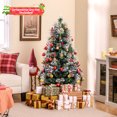 thumbnail image 2 of Costway 5 FT Flocked Christmas Tree Artificial Xmas Tree with 170 Branch Tips &Pine Needles, 2 of 10