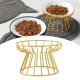 thumbnail image 5 of Cuenco de cerámica para perros y gatos, plato para comer, plato para refrigerios, protector de cuello Soporte elevado dorado, 5 of 9