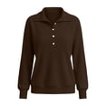 thumbnail image 5 of Maplenight Womens Henley Sweatshirts Waffle Knit Button Up Pullover Sweatshirt Side Slit Long Sleeve Casual Fall Tops, 5 of 7