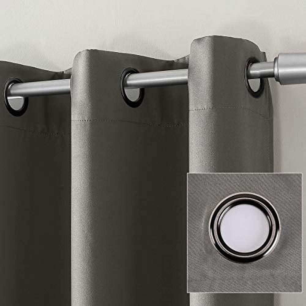 Sun Zero Lichtenberg Blackout Thermal Grommet Curtain 2 Panel (Grey 104 in X 96 in)